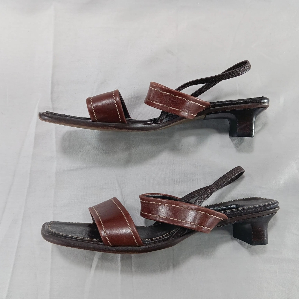 Vintage Paul Green Munchen Sandals Women Size 6 Brown Leather Classic Old Money - Picture 7 of 16